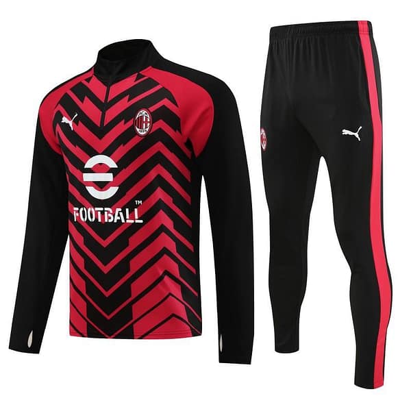23/24 AC Milan Red Black Half Zipper Jacket+ Pants