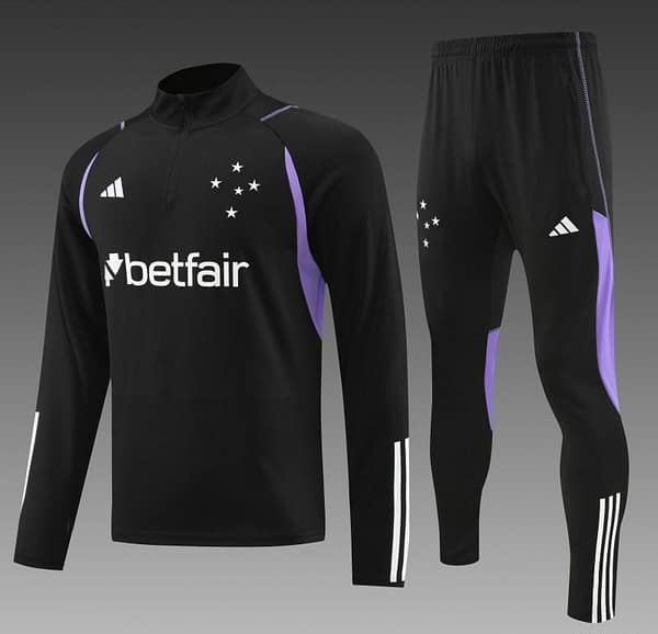 23/24 Cruzeiro Black Purple Half Zipper Jacket+ Pants - Image 5