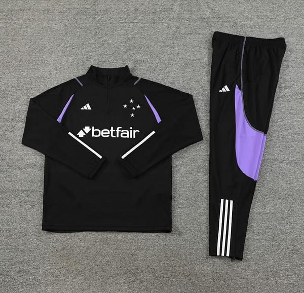 23/24 Cruzeiro Black Purple Half Zipper Jacket+ Pants - Image 8