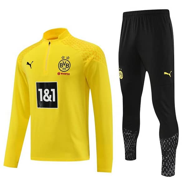 23/24 Borussia Dortmund Yellow Half Zipper Jacket+ Pants