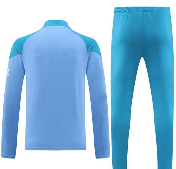 23/24 Manchester City Blue Mixed Color Half Zipper Jacket+ Pants - Image 9