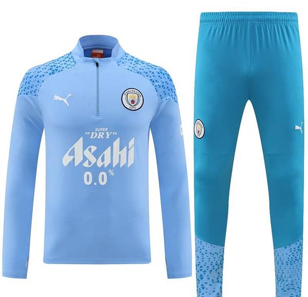 23/24 Manchester City Blue Half Zipper Jacket+ Pants