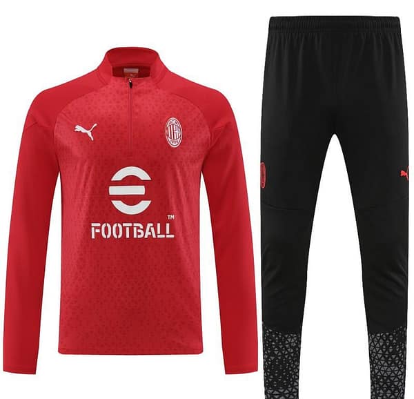 23/24 AC Milan Red Half Zipper Jacket+ Pants