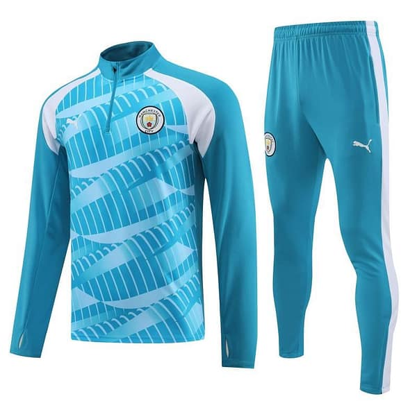 23/24 Manchester City Blue White Half Zipper Jacket+ Pants