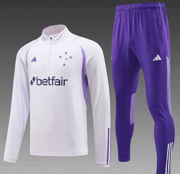 23/24 Cruzeiro White Half Zipper Jacket+ Pants - Image 8