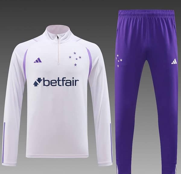 23/24 Cruzeiro White Half Zipper Jacket+ Pants - Image 9
