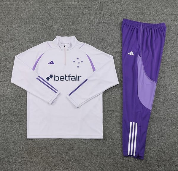 23/24 Cruzeiro White Half Zipper Jacket+ Pants - Image 11