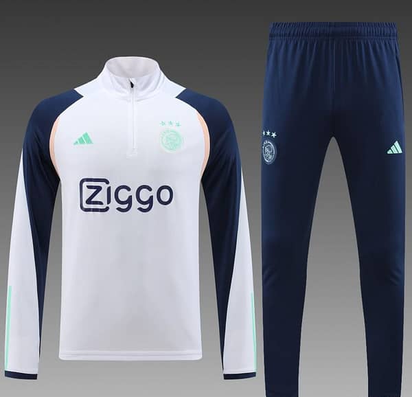 23/24 Ajax White Half Zipper Jacket+ Pants - Image 8