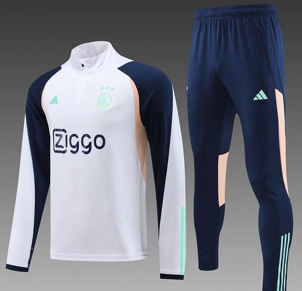 23/24 Ajax White Half Zipper Jacket+ Pants - Image 9