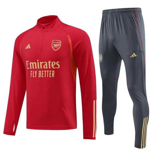 23/24 Arsenal Red Half Zipper Jacket+ Pants