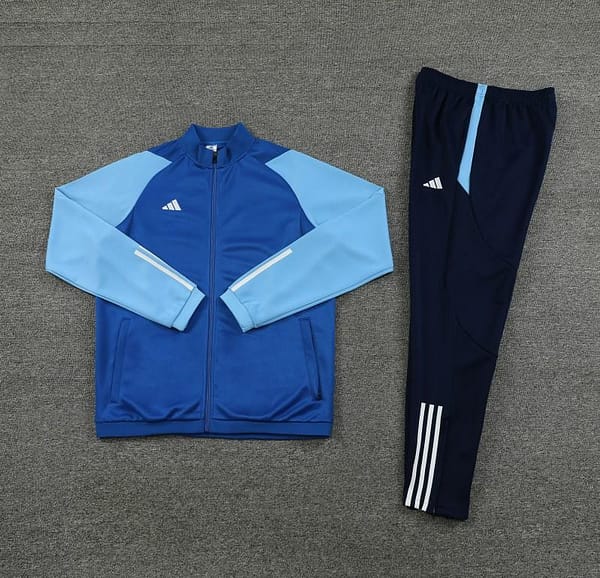 23/24 Adidas Blue Full Zipper Jacket+Pants - Image 3