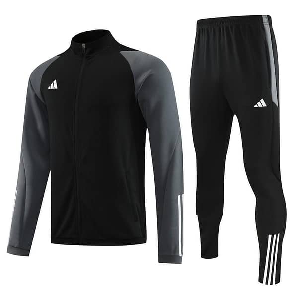 23/24 Adidas Black Grey Full Zipper Jacket+Pants