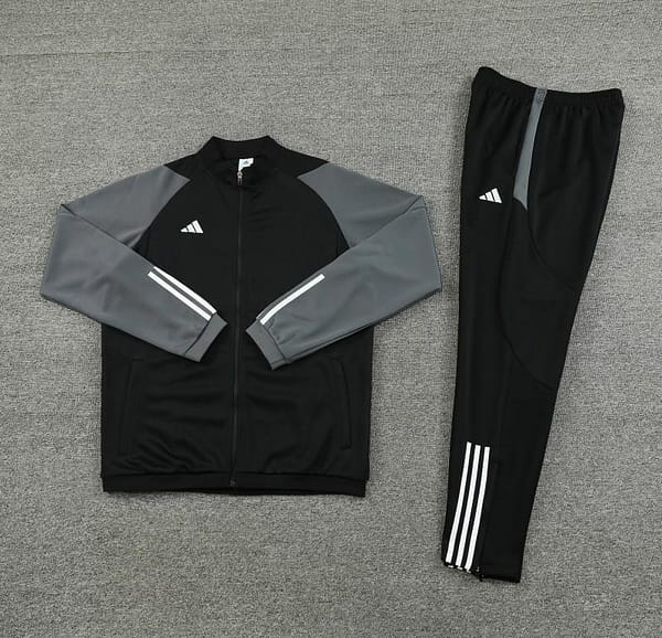 23/24 Adidas Black Grey Full Zipper Jacket+Pants - Image 4