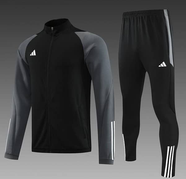 23/24 Adidas Black Grey Full Zipper Jacket+Pants - Image 9