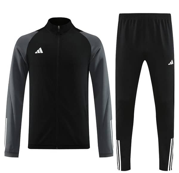 23/24 Adidas Black Grey Full Zipper Jacket+Pants - Image 11
