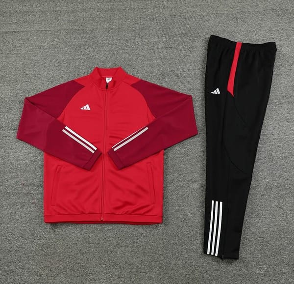 23/24 Adidas Wine Full Zipper Jacket+Pants - Image 4