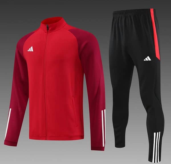 23/24 Adidas Wine Full Zipper Jacket+Pants - Image 9