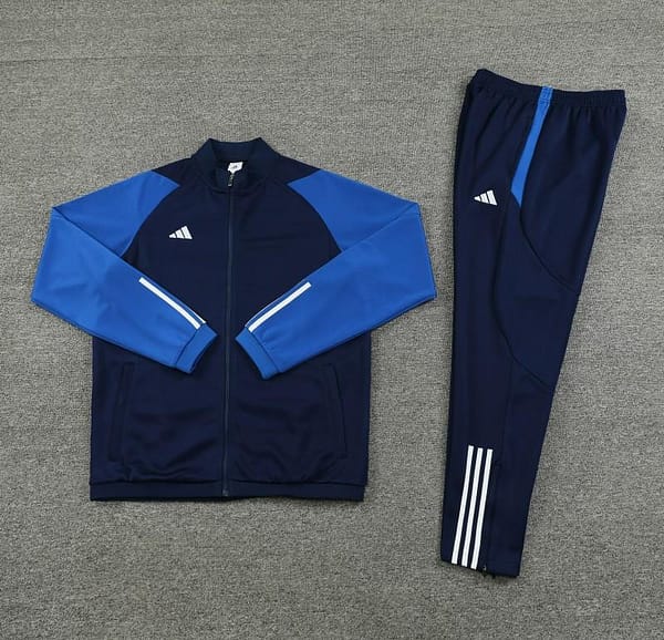 23/24 Adidas Black Blue Full Zipper Jacket+Pants - Image 5