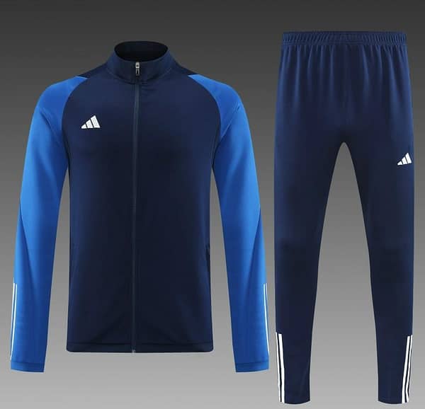 23/24 Adidas Black Blue Full Zipper Jacket+Pants - Image 11