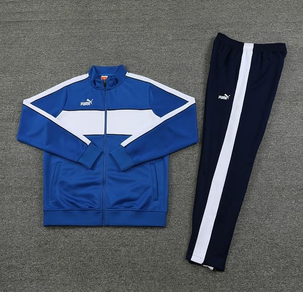 23/24 Puma Blue White Full Zipper Jacket+Pants - Image 3