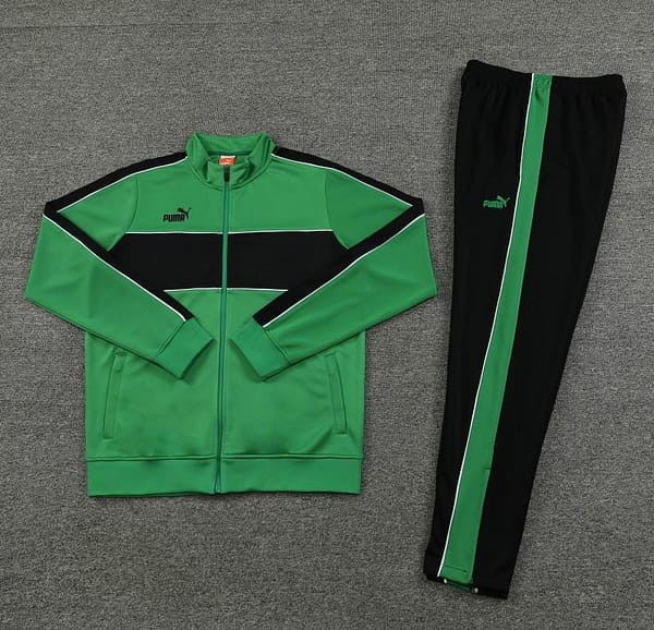 23/24 Puma Green Black Full Zipper Jacket+Pants - Image 3