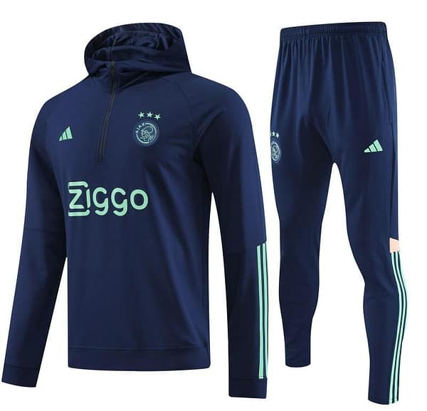 23/24 Ajax Navy Hoodie Full Zipper Jacket+Pants