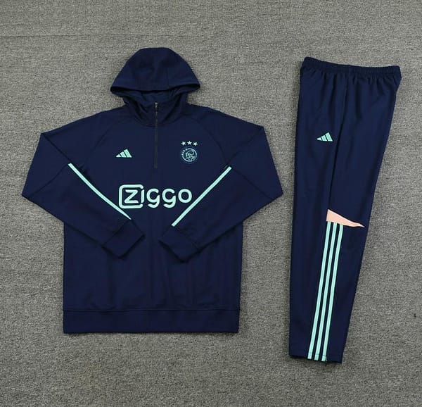 23/24 Ajax Navy Hoodie Full Zipper Jacket+Pants - Image 2