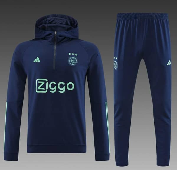 23/24 Ajax Navy Hoodie Full Zipper Jacket+Pants - Image 9