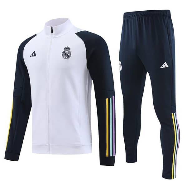 23/24 Real Madrid White Full Zipper Jacket+Pants