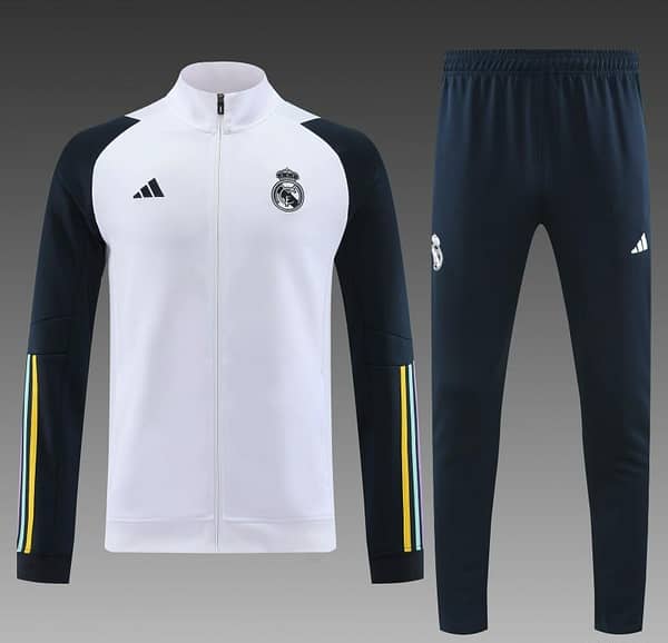 23/24 Real Madrid White Full Zipper Jacket+Pants - Image 11