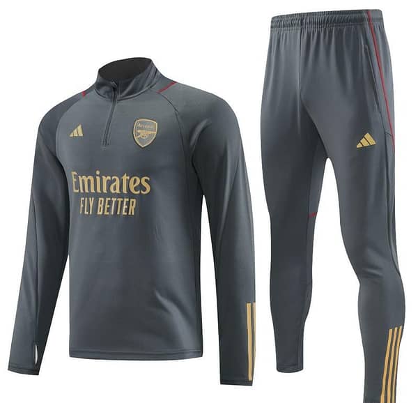 23/24 Arsenal Grey Half Zipper Jacket+Pants