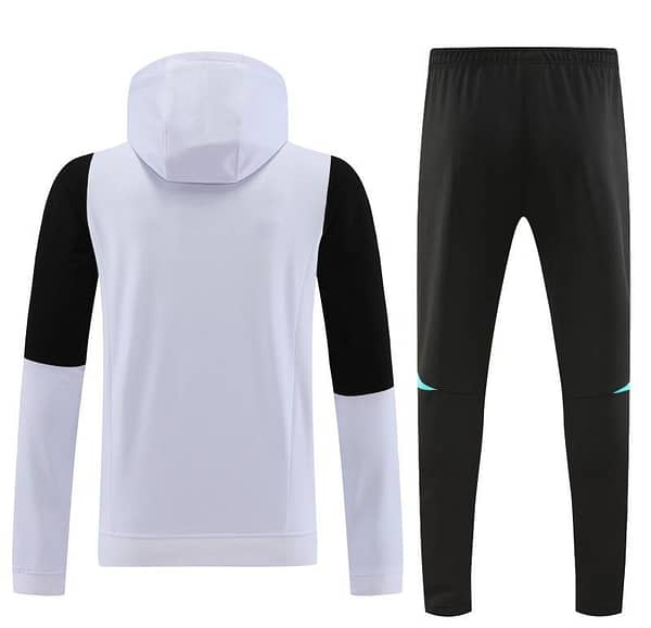 23/24 Manchester United White Hoodie Half Zipper Jacket+ Pants - Image 9