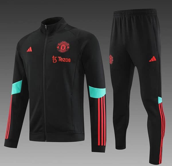 23/24 Manchester United Black Full Zipper Jacket+Pants - Image 10