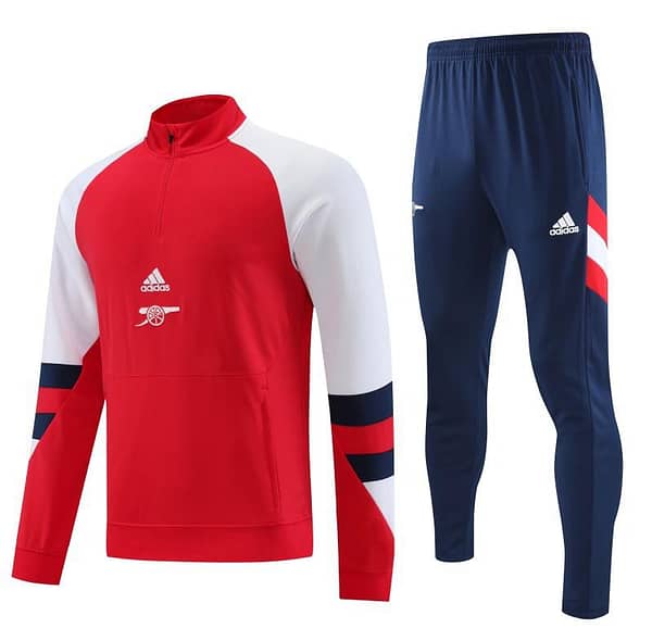 23/24 Arsenal Red/White Half Zipper Jacket+ Pants