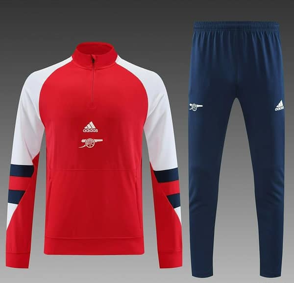 23/24 Arsenal Red/White Half Zipper Jacket+ Pants - Image 12