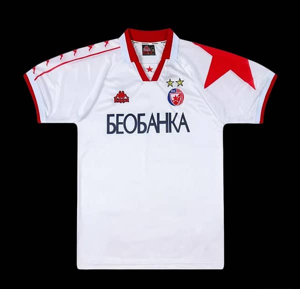 Retro 95/97 Red Star Belgrade Away White Jersey