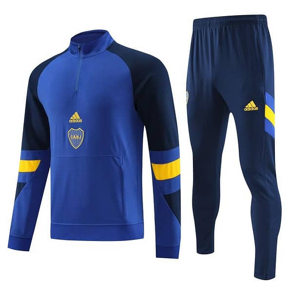 23/24 Boca Juniors Blue Black Half Zipper Hoodie Jacket +Pants