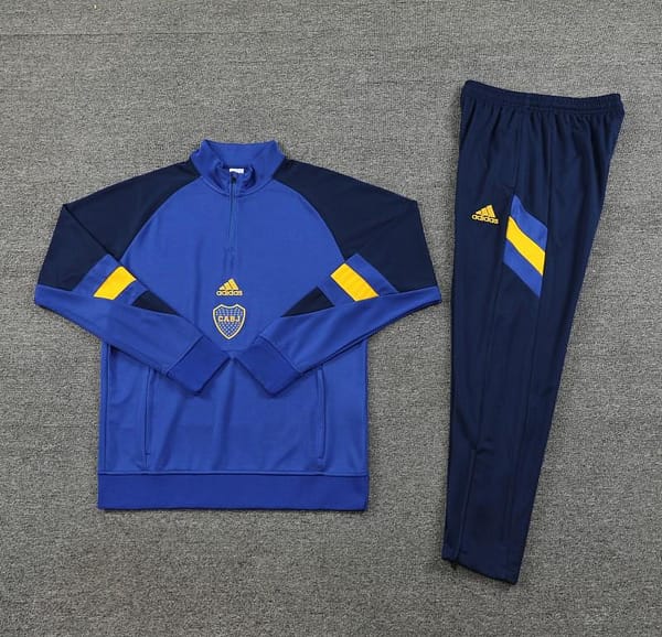 23/24 Boca Juniors Blue Black Half Zipper Hoodie Jacket +Pants - Image 5