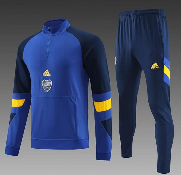 23/24 Boca Juniors Blue Black Half Zipper Hoodie Jacket +Pants - Image 10