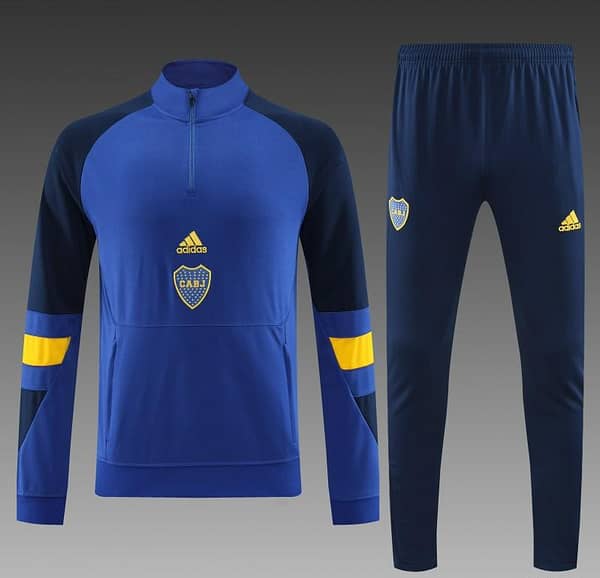 23/24 Boca Juniors Blue Black Half Zipper Hoodie Jacket +Pants - Image 11