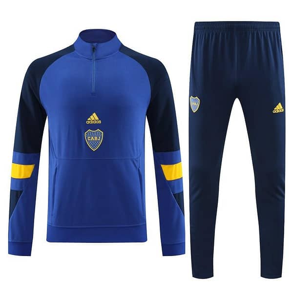 23/24 Boca Juniors Blue Black Half Zipper Hoodie Jacket +Pants - Image 12