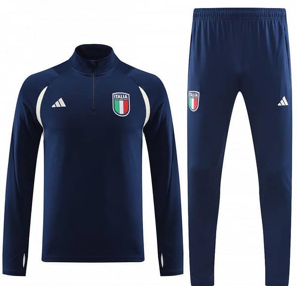 2023 Italy Navy Half Zipper Jacket +Pants