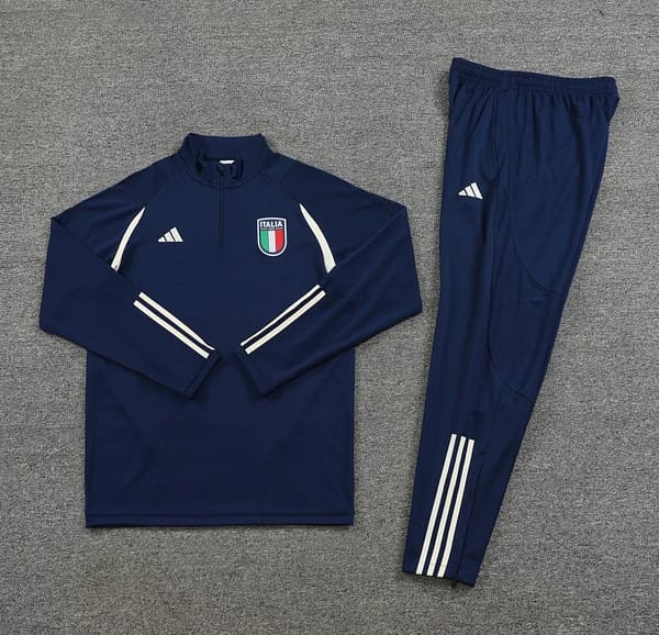 2023 Italy Navy Half Zipper Jacket +Pants - Image 10