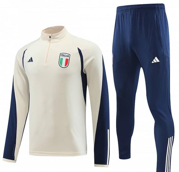 2023 Italy Yellow Half Zipper Jacket +Pants