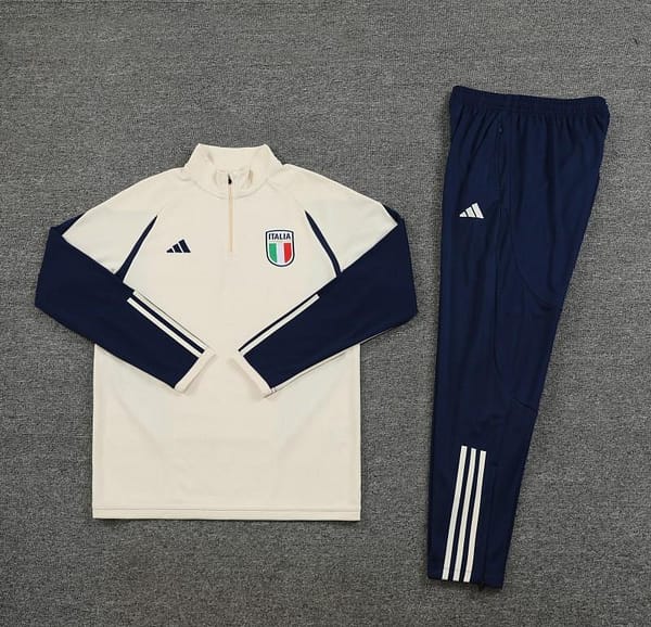 2023 Italy Yellow Half Zipper Jacket +Pants - Image 2