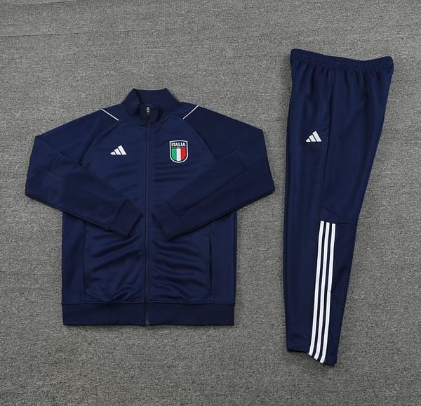 2023 Italy Navy Full Zipper Jacket +Pants - Image 4