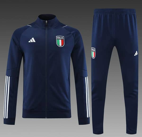 2023 Italy Navy Full Zipper Jacket +Pants - Image 11
