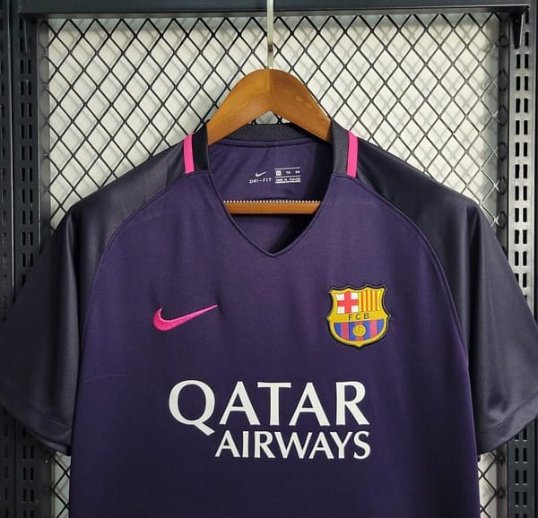 Retro 16-17 Barcelona Away Purple Jersey - Image 5