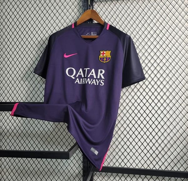 Retro 16-17 Barcelona Away Purple Jersey - Image 10