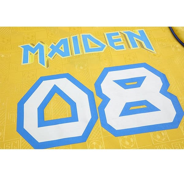 Retro 2018 West Ham United x Iron Maiden Yellow Jersey - Image 5